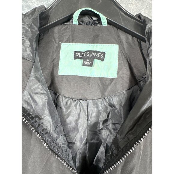 Riley & James Windbreaker Jacket Woman's "Good Vibes" M Black & Mint - Picture 2 of 10